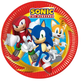 Sonic, a sündisznó Sega papírtányér 8 db-os 23 cm FSC