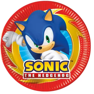 Sonic, a sündisznó Sega papírtányér 8 db-os 20 cm FSC