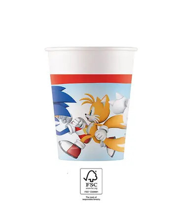 Sonic a sündisznó Sega papír pohár 8 db-os 200ml FSC