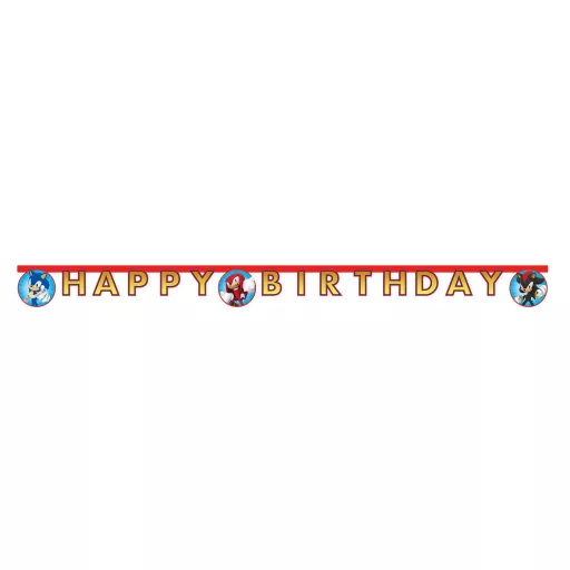 Sonic, a sündisznó Sega Happy Birthday felirat FSC 2m