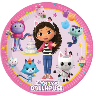   Gabby's Dollhouse, Gabi babaháza papírtányér 8 db-os 20 cm FSC