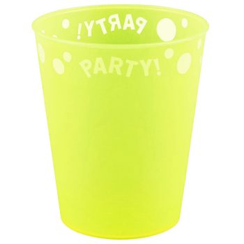 Yellow Fluorescent, Sárga pohár, műanyag 250ml