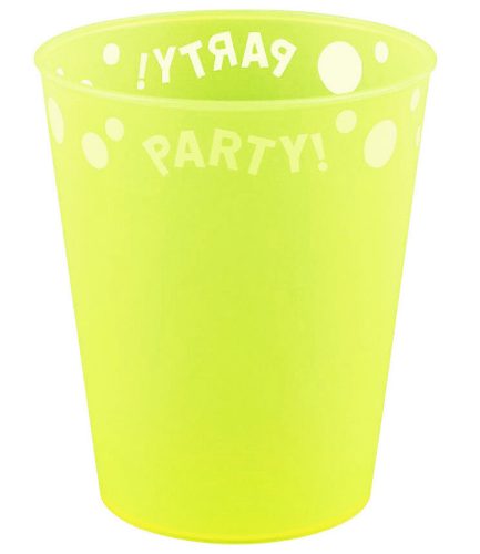 Yellow Fluorescent, Sárga pohár, műanyag 250ml