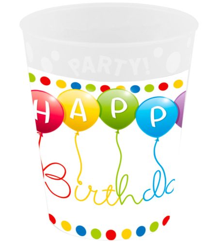 Happy Birthday Streamers pohár, műanyag 250ml
