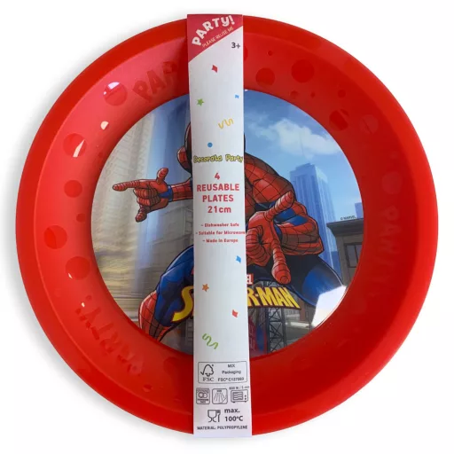 Pókember Crime Fighter micro prémium műanyag tányér 4 db-os szett 21cm