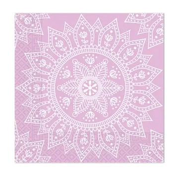 Mandala Purple White szalvéta 20 db-os, (33x33cm) FSC