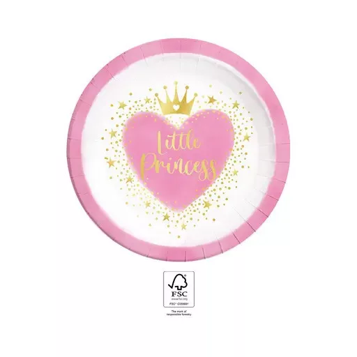 Hercegnők Little Princess papírtányér 8 db-os 23cm FSC