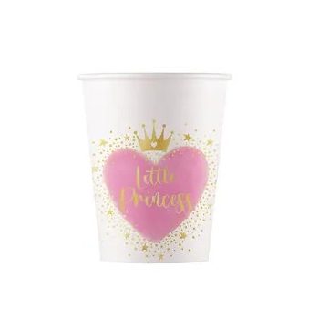 Hercegnők Little Princess papír pohár 8 db-os 200ml FSC