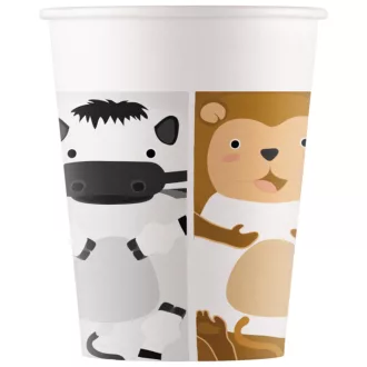 Állatos Zoo papír pohár 8 db-os 200ml FSC