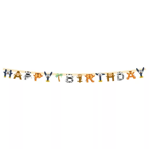 Állatos Zoo Happy Birthday felirat FSC 2m