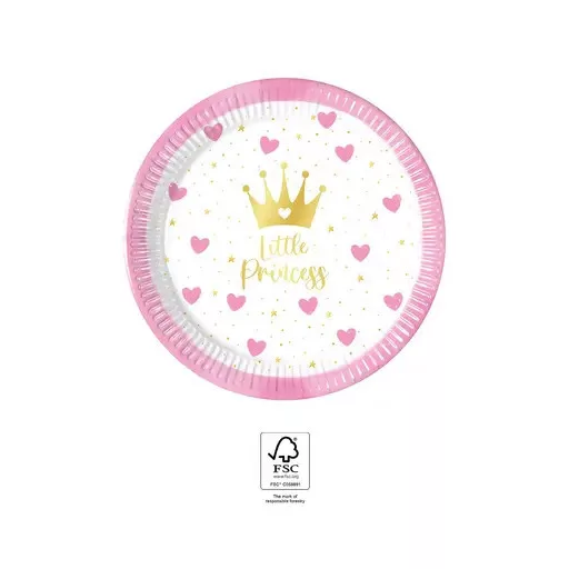 Hercegnők Little Princess papírtányér 8 db-os 20cm FSC