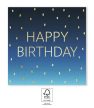 Happy Birthday Golden Blue szalvéta 20 db-os 33x33cm FSC