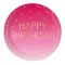 Happy Birthday Golden Pink papírtányér 8 db-os 23cm FSC