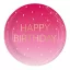 Happy Birthday Golden Pink papírtányér 8 db-os 23cm FSC