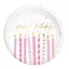 Happy Birthday Candles papírtányér 8 db-os 23cm FSC