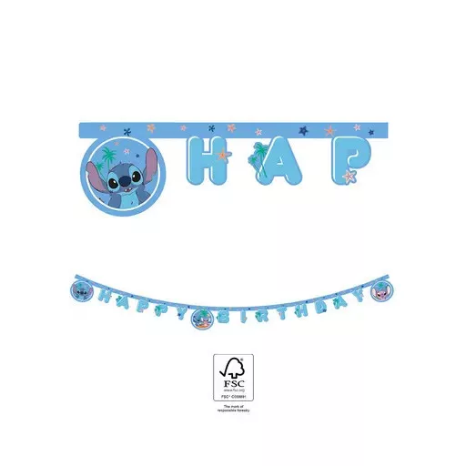 Disney Lilo és Stitch, A csillagkutya Angel Happy Birthday felirat FSC 2m