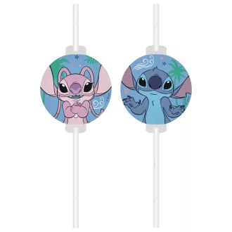   Disney Lilo és Stitch, A csillagkutya Angel papír szívószál, 4 db-os szett FSC