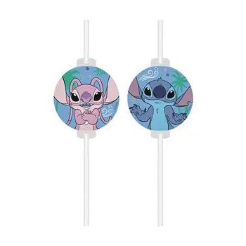   Disney Lilo és Stitch, A csillagkutya Angel papír szívószál, 4 db-os szett FSC