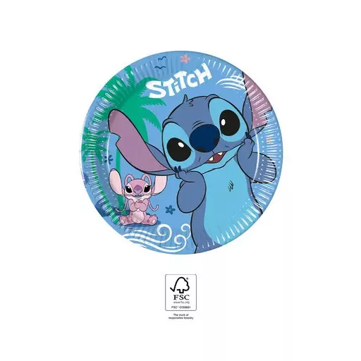 Disney Lilo és Stitch, A csillagkutya Angel papírtányér 8 db-os 20cm FSC