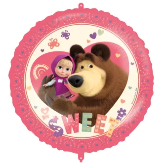 Mása és a medve Sweet Heart fólia lufi 46cm