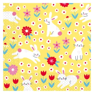 Húsvét Bunny in Yellow szalvéta 20 db-os 33x33cm