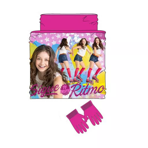 Disney Soy Luna gyerek sál, snood + kesztyű szett