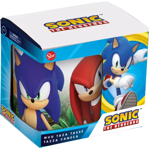 Sonic, a sündisznó Power Trio porcelán bögre 325 ml Díszdobozban