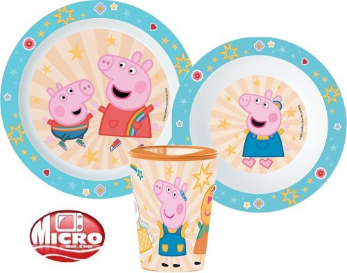 Peppa malac étkészlet, micro műanyag szett