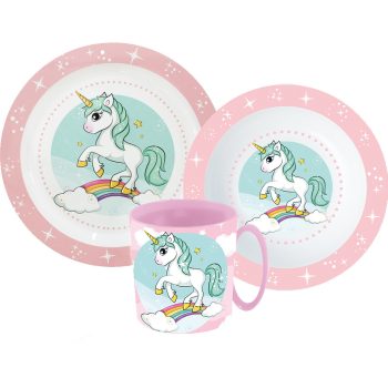 Unikornis Range étkészlet, micro műanyag szett bögrével 350ml