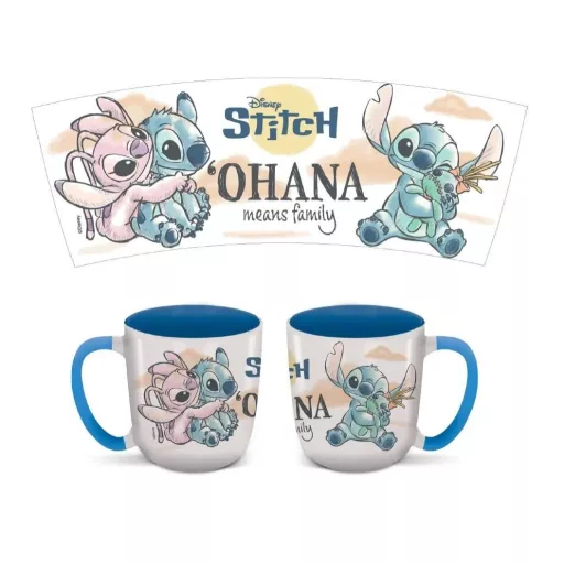 Disney Lilo és Stitch, A csillagkutya Ohana Elite porcelán bögre 380 ml Díszdobozban