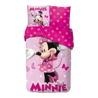 Disney Minnie Pink Polka Bow ágyneműhuzat 140×200cm, 65x65cm