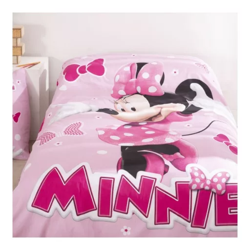 Disney Minnie Pink Polka Bow ágyneműhuzat 140×200cm, 65x65cm