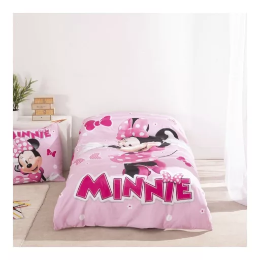 Disney Minnie Pink Polka Bow ágyneműhuzat 140×200cm, 65x65cm