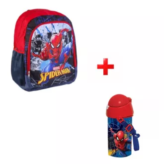   Pókember iskolatáska, táska és műanyag szívószálas kulacs